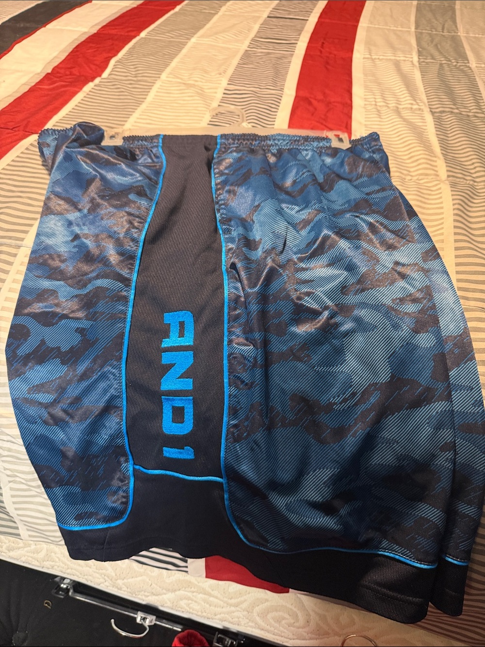 And1 Blue Camo Athletic Basketball Shorts